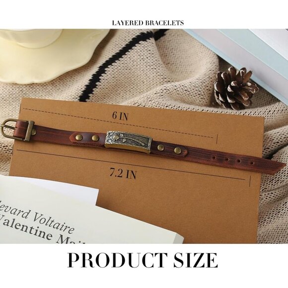 Handmade Boho Leather Bracelet | Adjustable Vintage Wrap for All Occasions - Picture 6 of 7